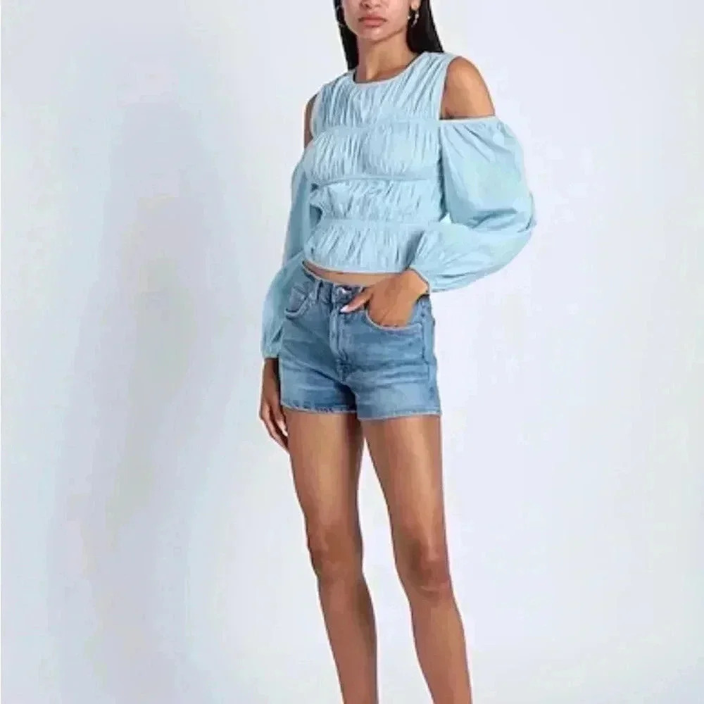 Topshop 100% Cotton‎ Top Long Sleeve Size 4